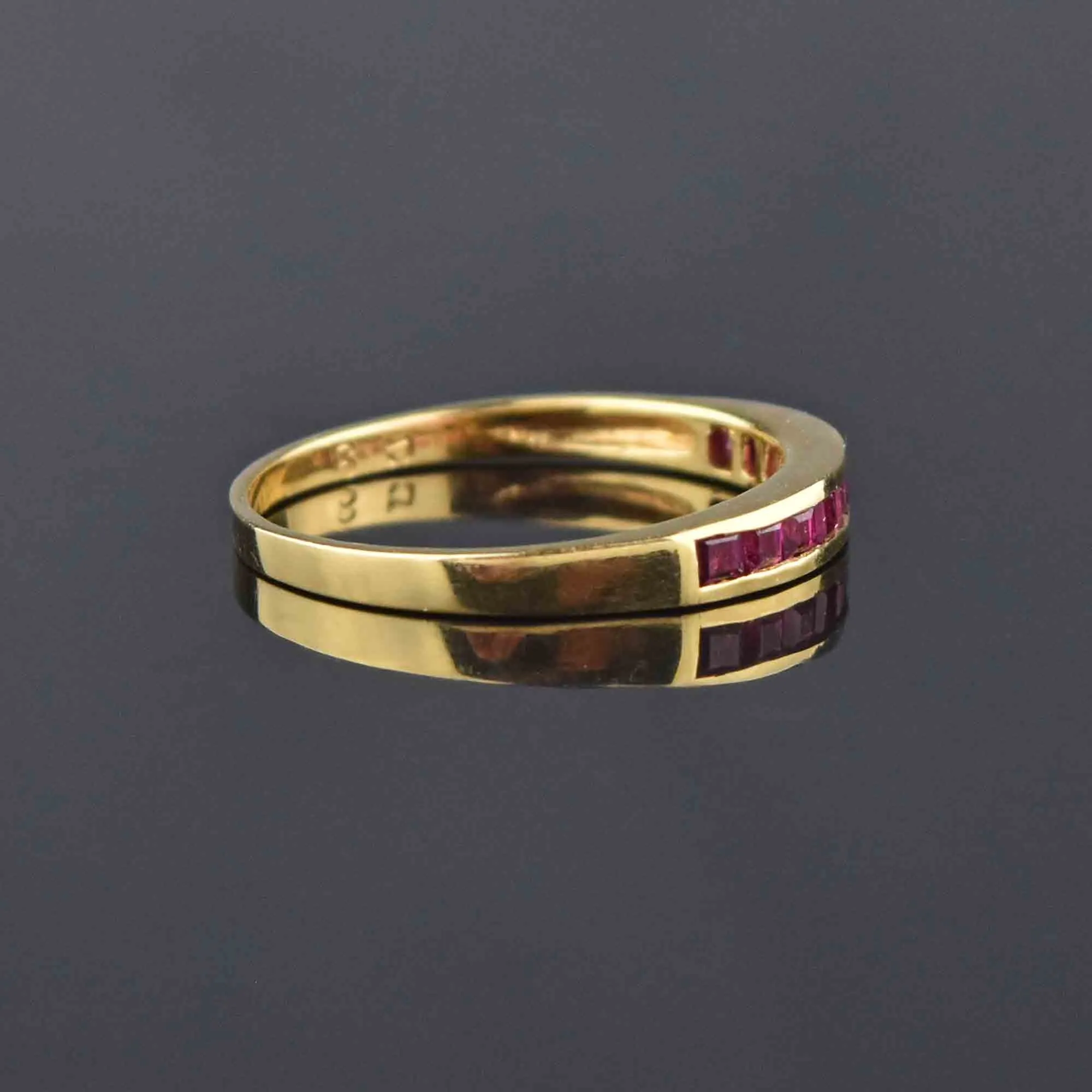 Channel Set Natural Ruby 14K Gold Band Ring