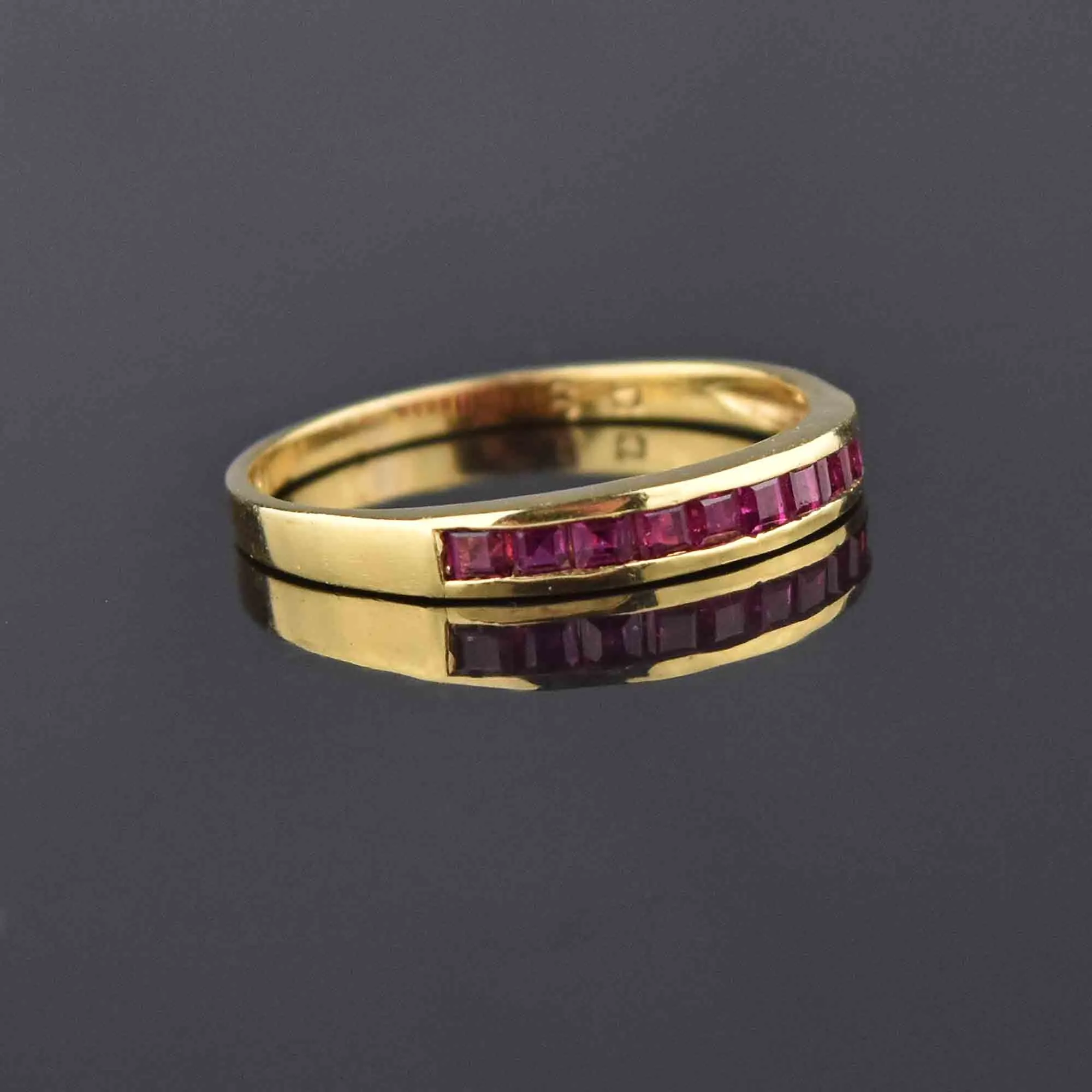 Channel Set Natural Ruby 14K Gold Band Ring