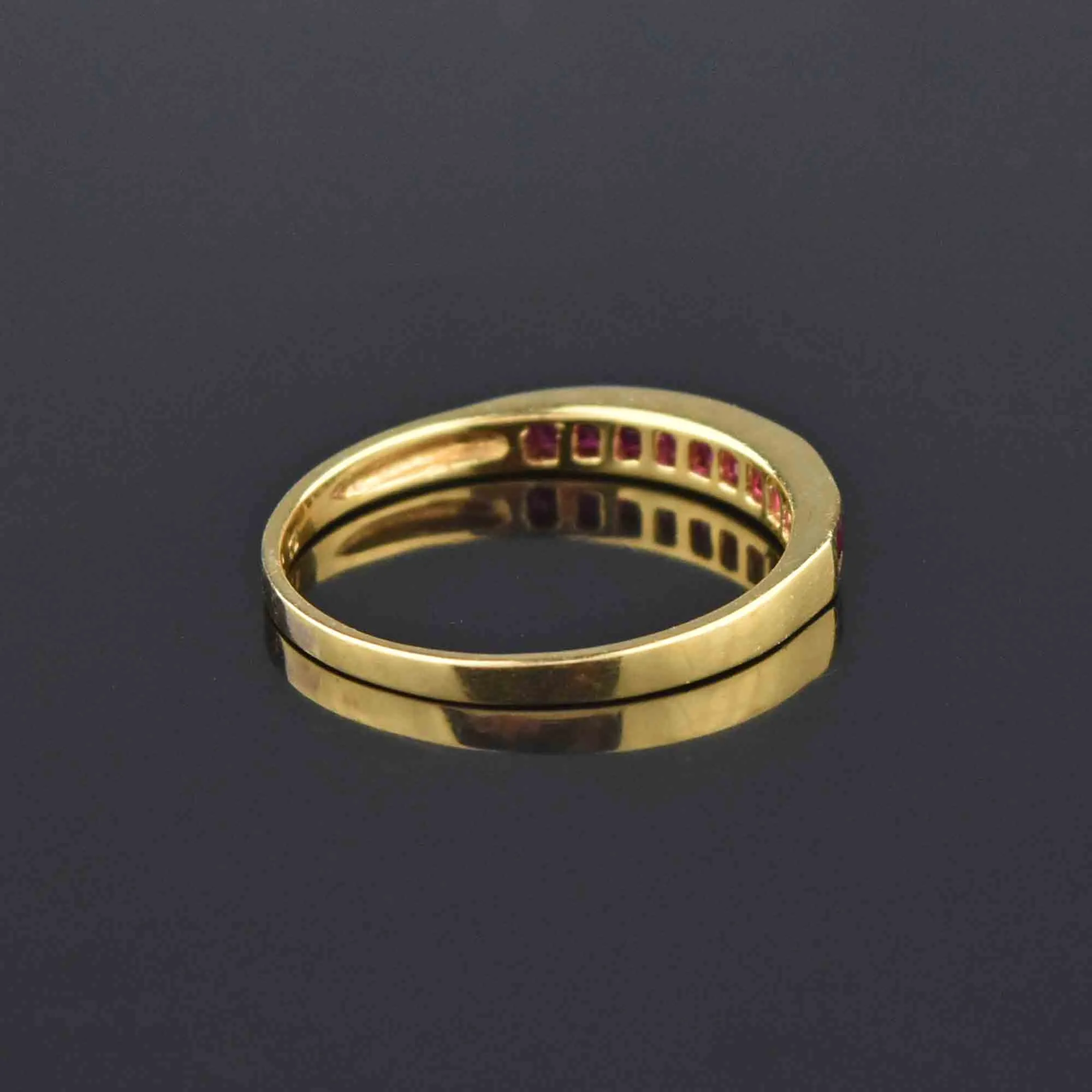 Channel Set Natural Ruby 14K Gold Band Ring