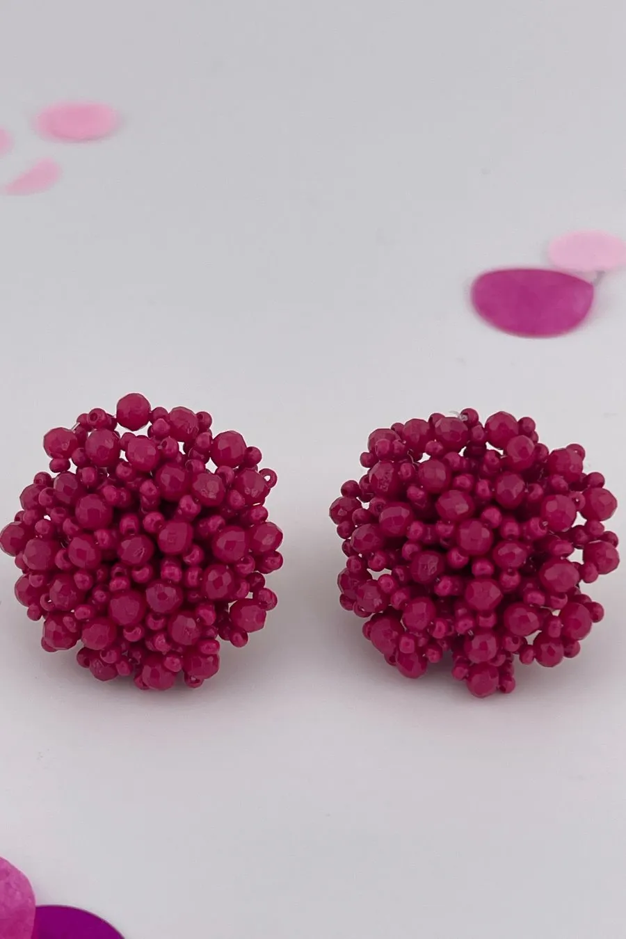 Clip On Pom Earrings