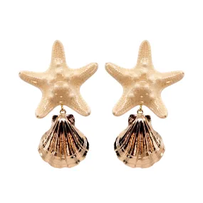 CREAM STARFISH EARRINGS