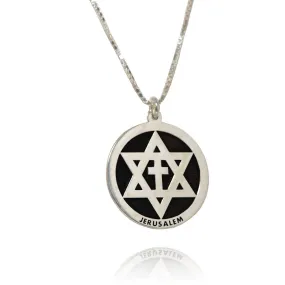 cross necklace, star of david cross, cross jerusalem, birthday gift, gift ideas for her, Personalized Gift, gift for women, Christmas gift