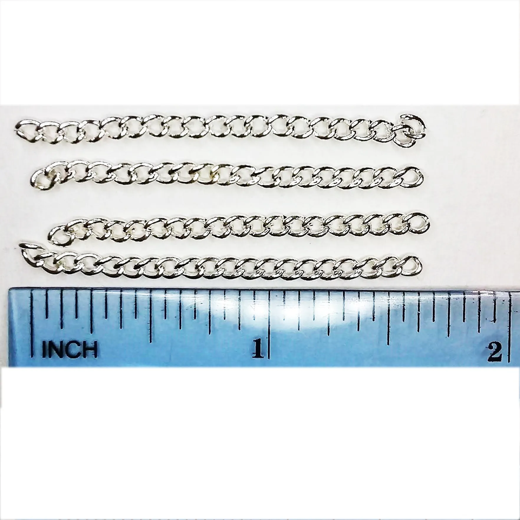 Curb Chain 2mm x 3mm Silver Plated Iron Alloy Chain approx. 35mm / 1.5 / 1 1/2 10pcs