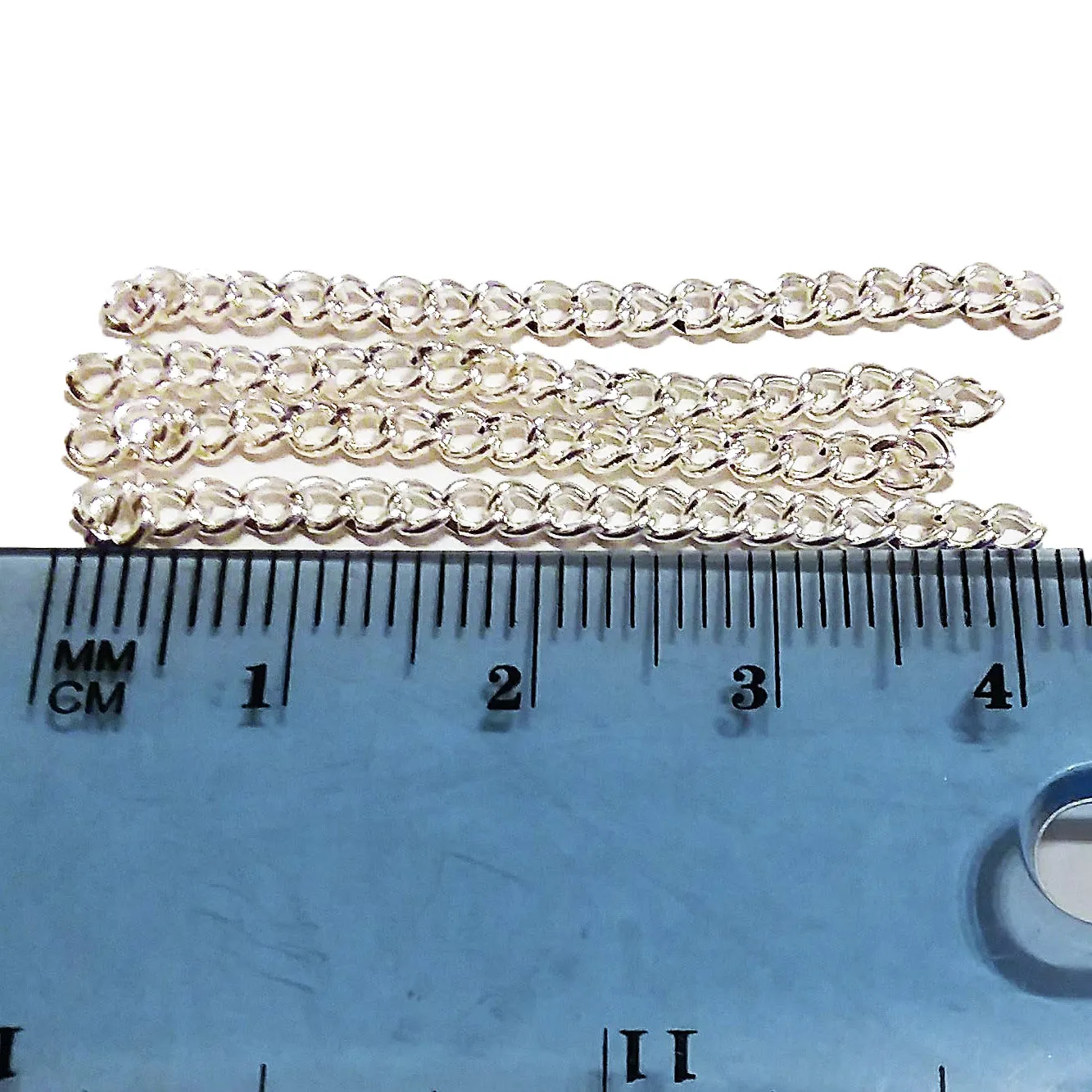 Curb Chain 2mm x 3mm Silver Plated Iron Alloy Chain approx. 35mm / 1.5 / 1 1/2 10pcs