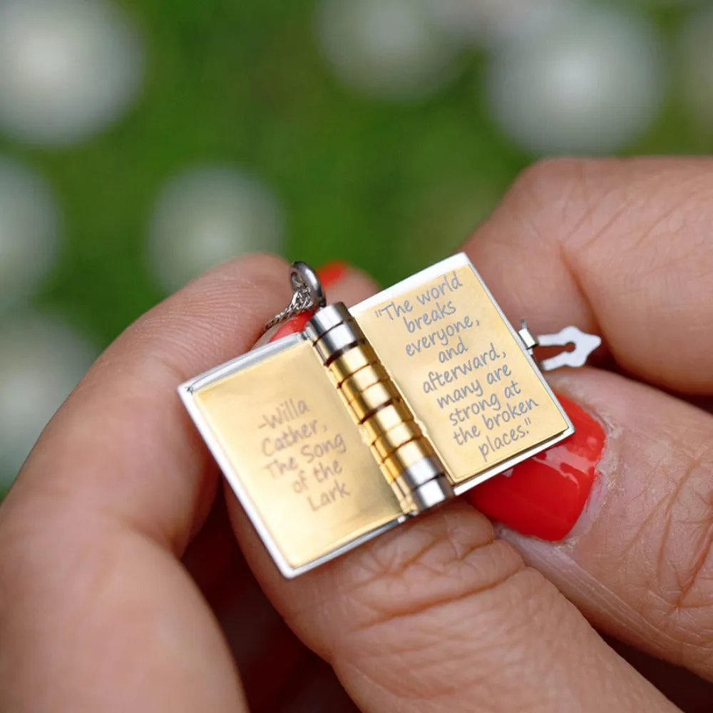 Custom Book Locket Necklace