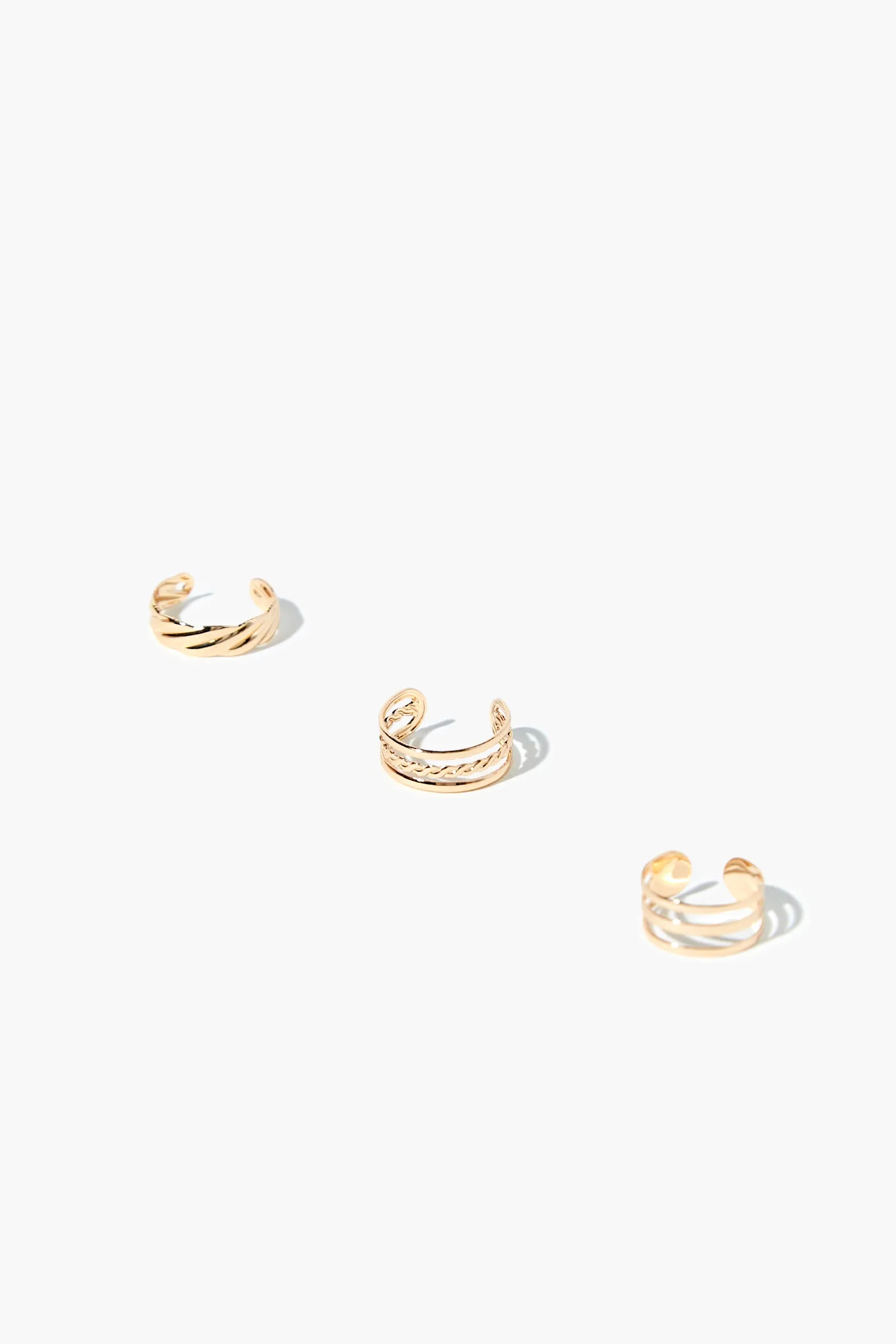 Cutout Twisted Toe Ring Set