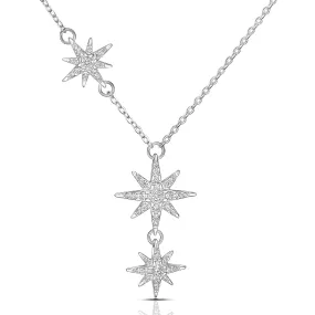 CZ Falling Star Necklace Silver Star Jewelry