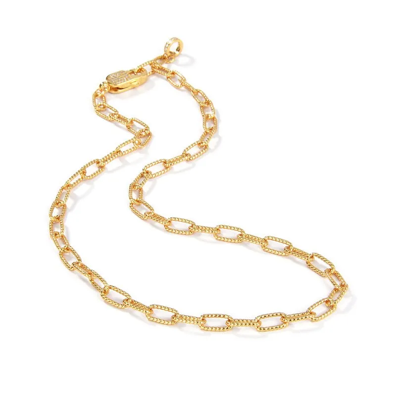 CZ Twisted Gold Chain Necklace and Bracelet (Purchase Individually)