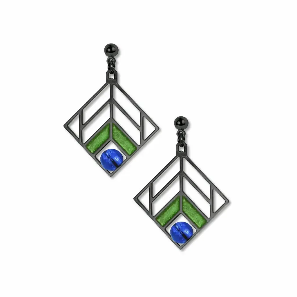 David Howell, Frank Lloyd Wright - Chevron Design Earrings