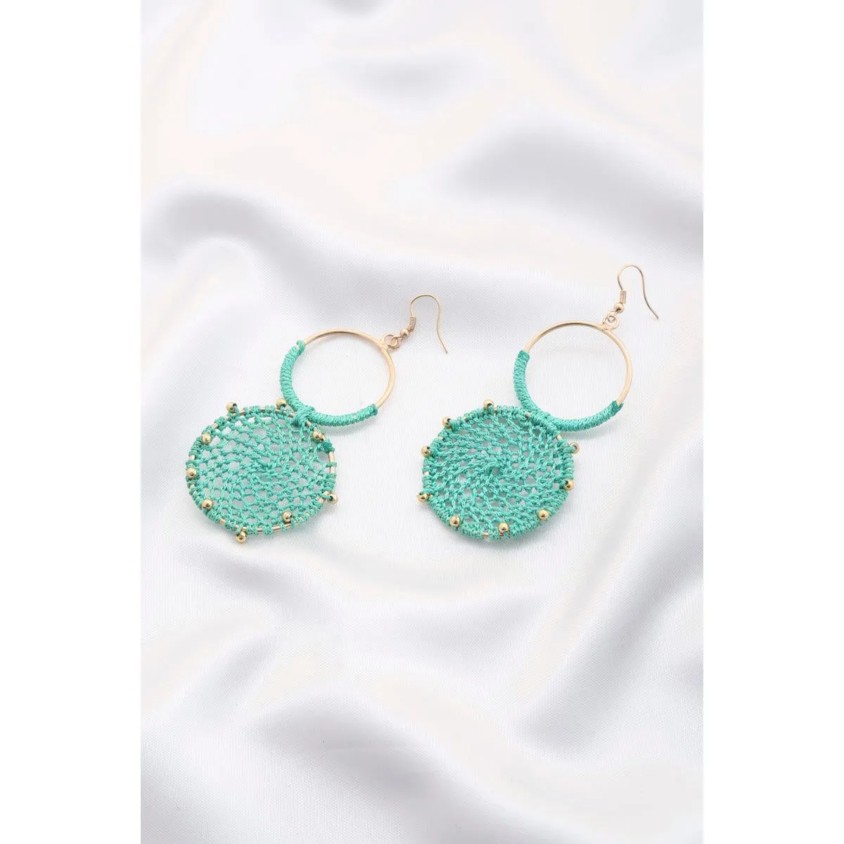 Double Circle Thread Beaded Earring