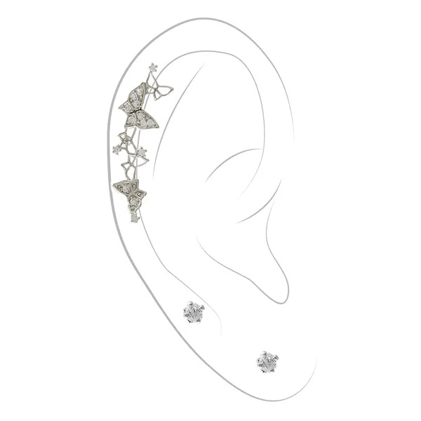 Earring - Butterfly Set - Silver