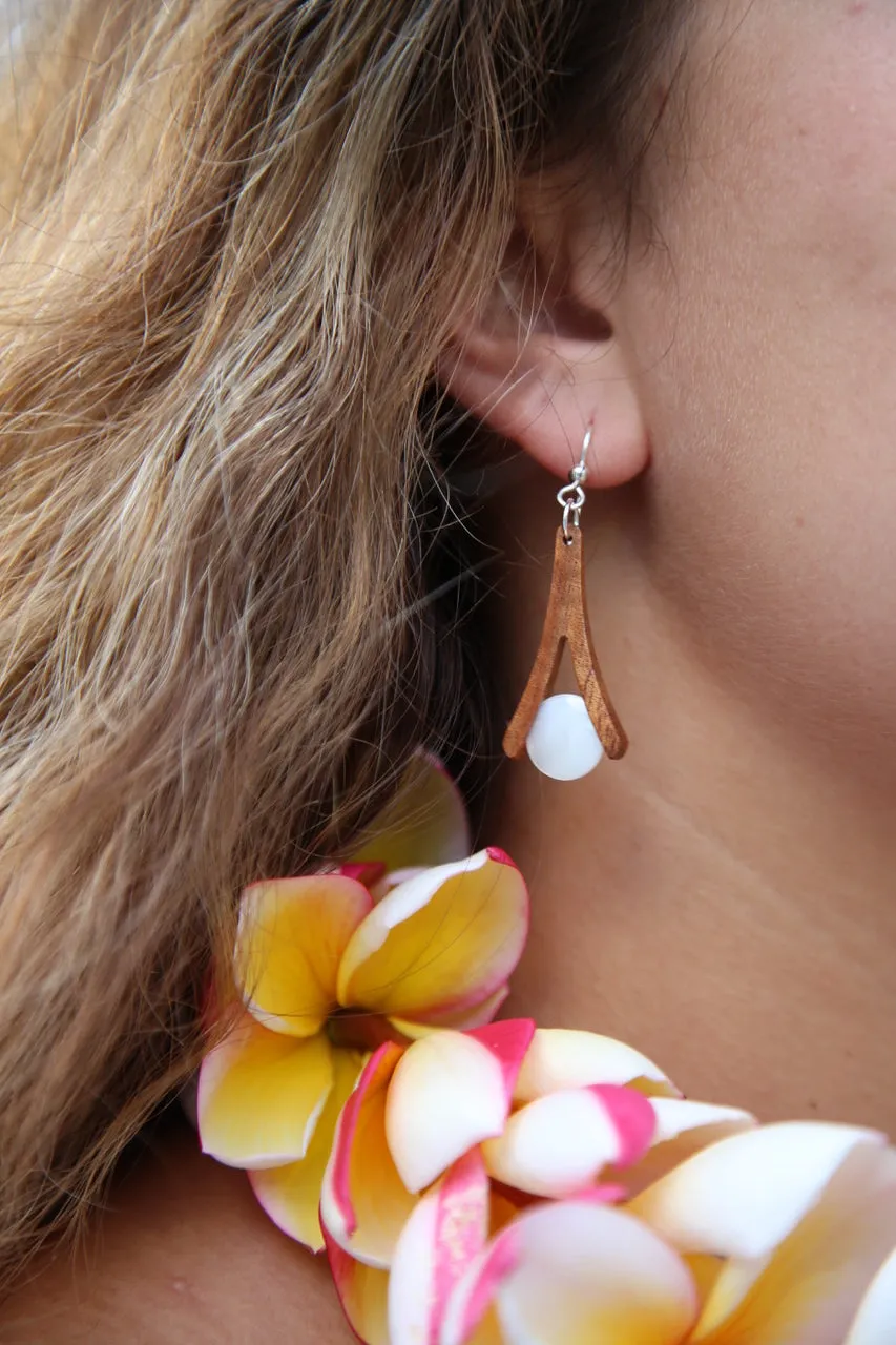 Earrings - Mother of Pearl Wishbones