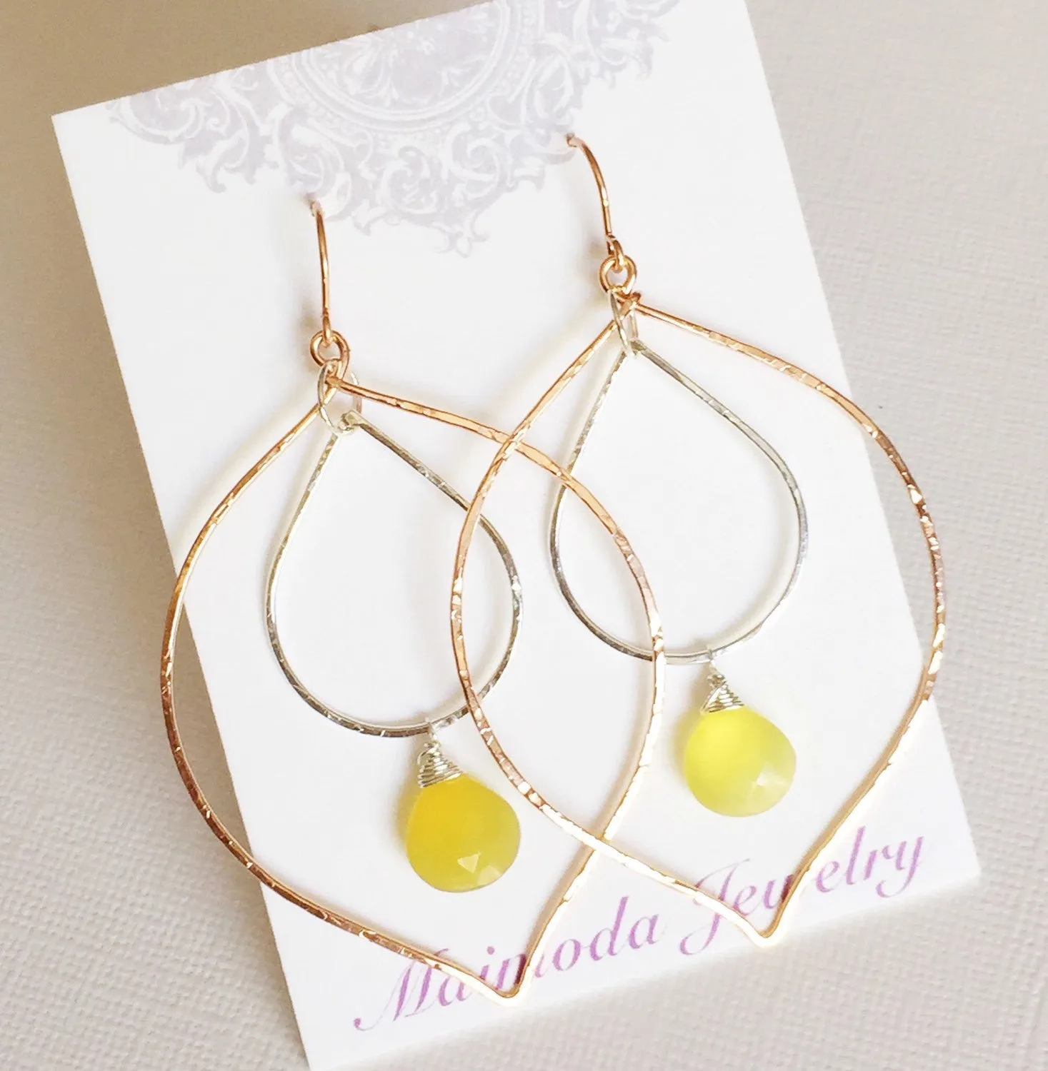 Earrings Yoshiko - Yellow chalcedony   (E205)