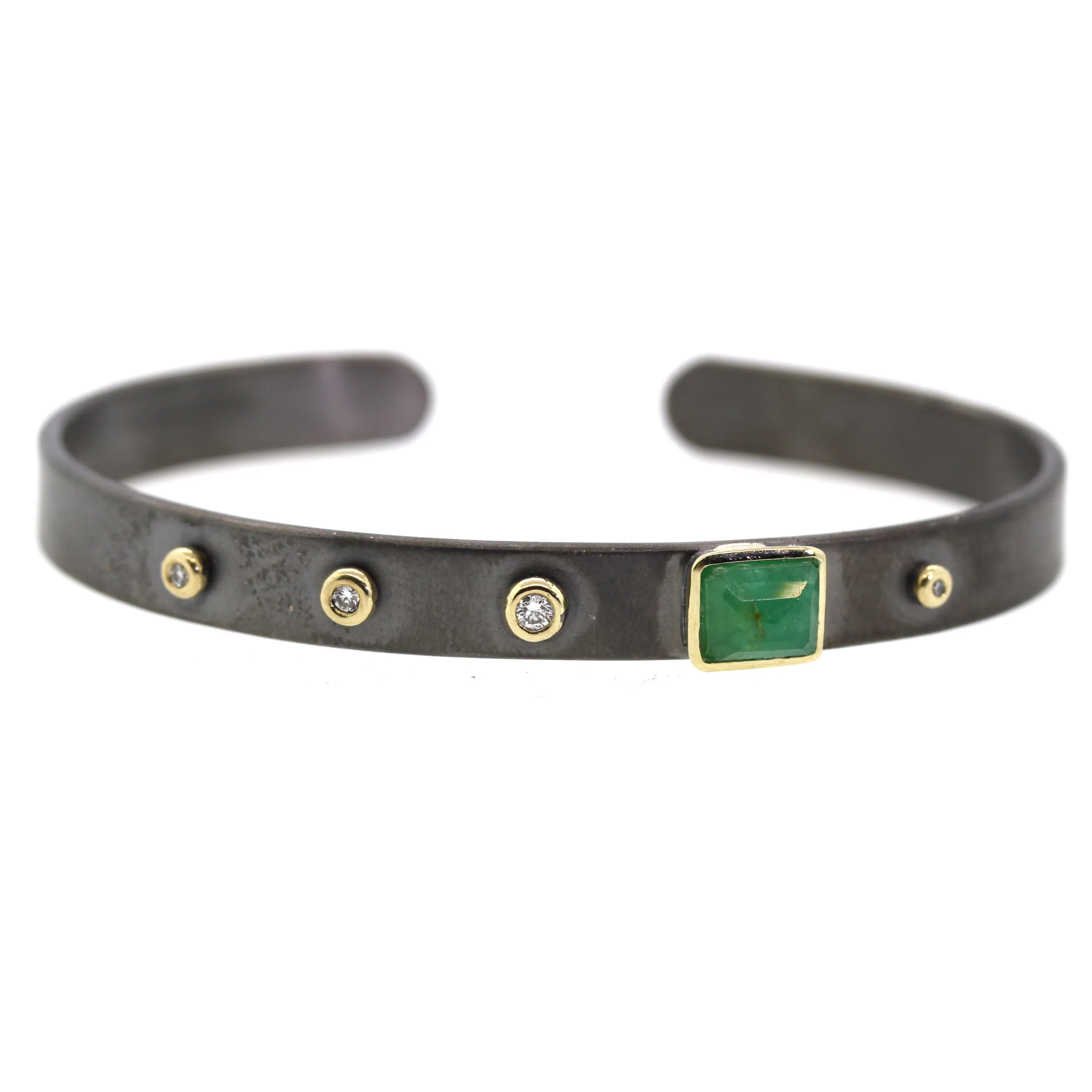 Emerald & Diamond Cuff Bracelet