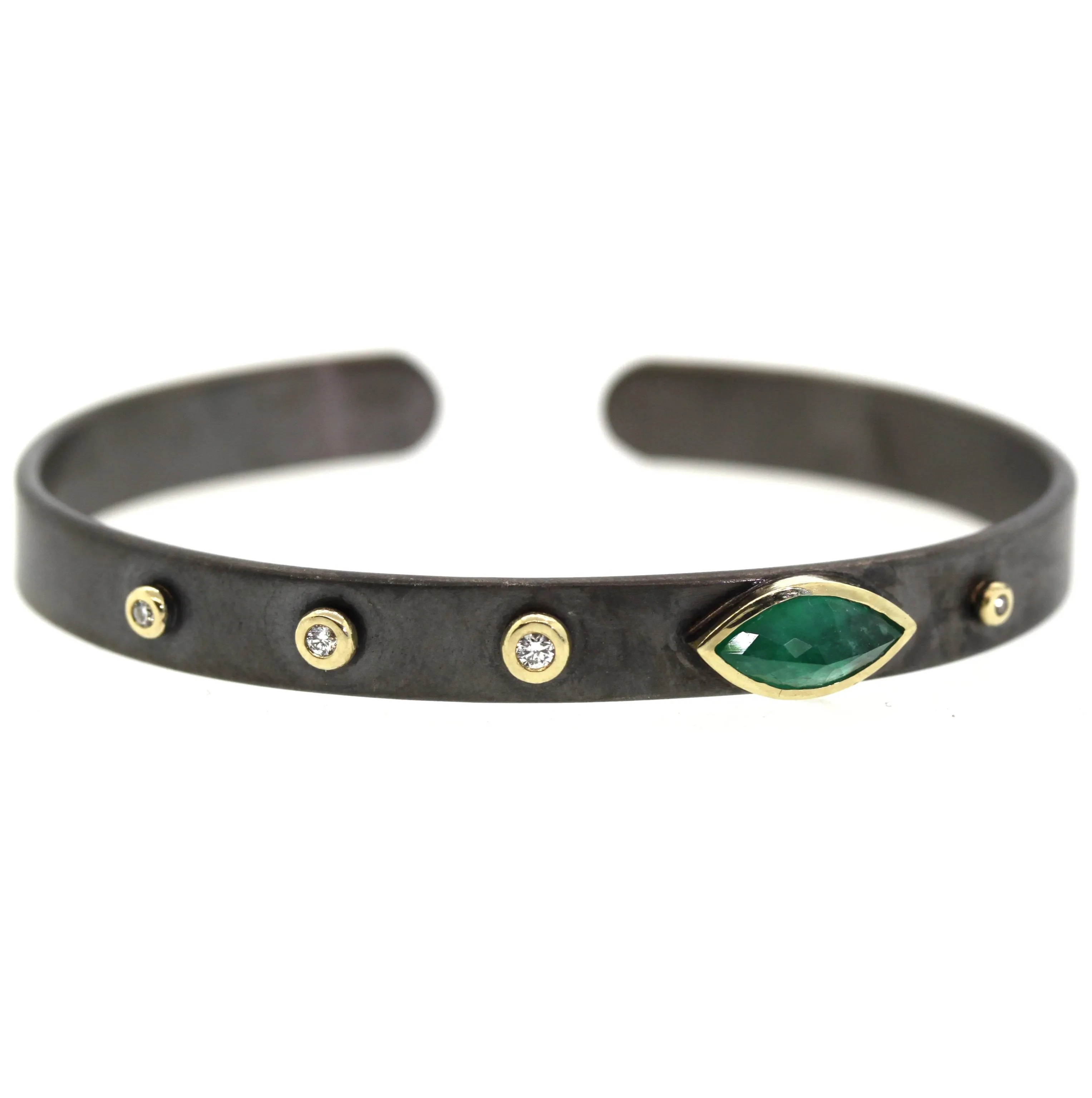 Emerald & Diamond Cuff Bracelet