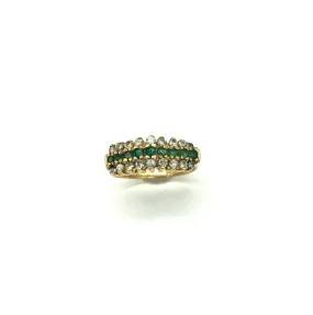 Emerald & Diamond Tiered Ring