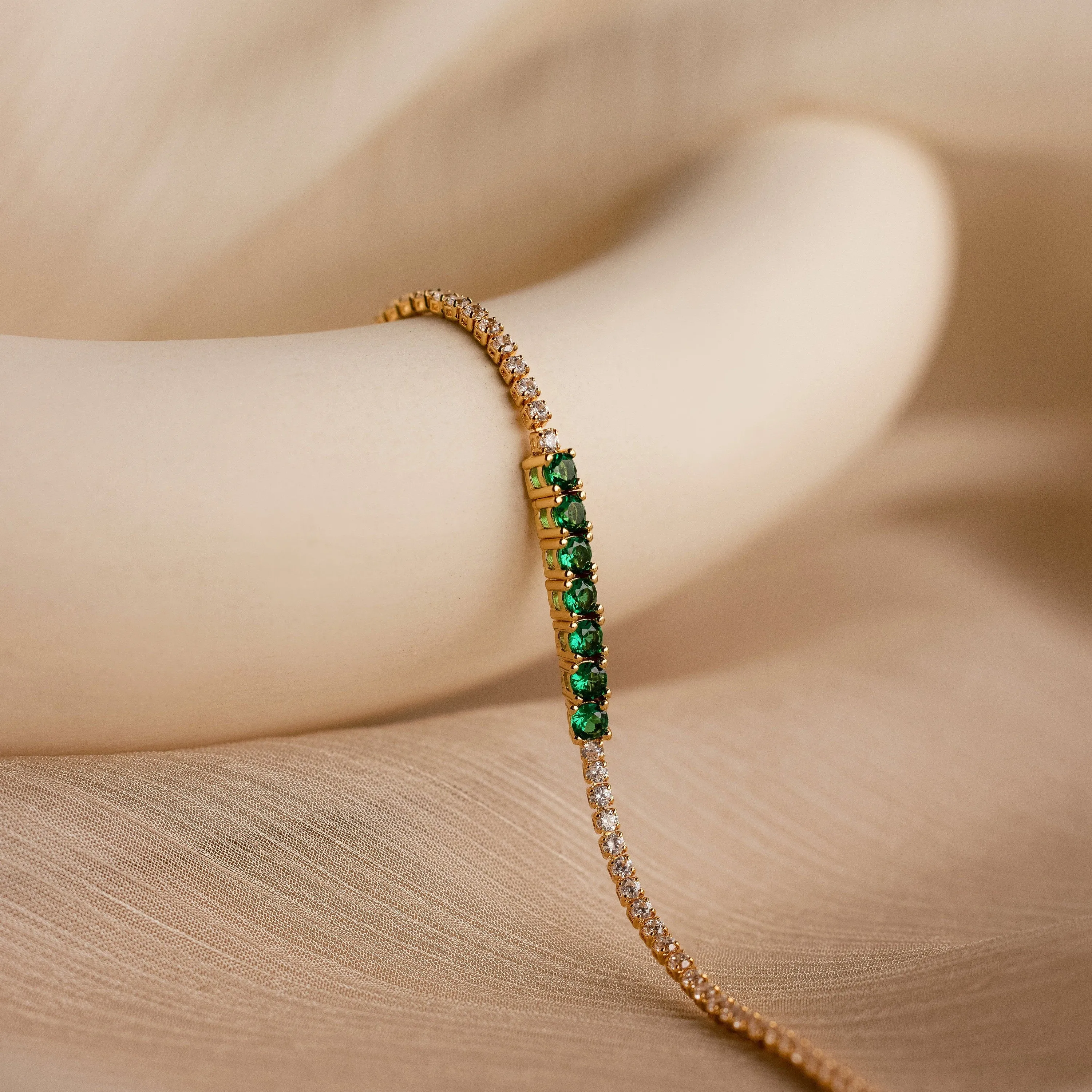 Emerald Diamond Tennis Bracelet