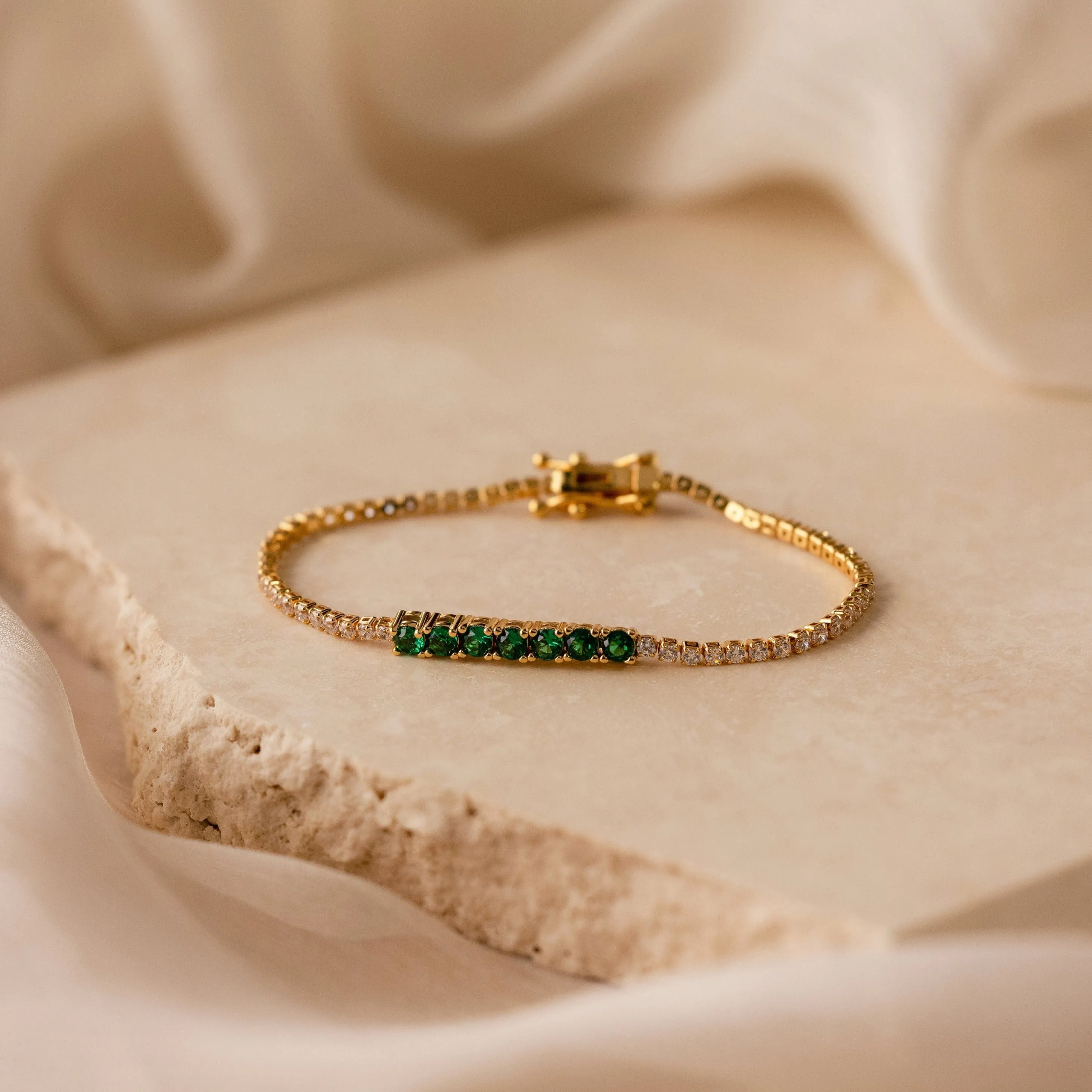 Emerald Diamond Tennis Bracelet