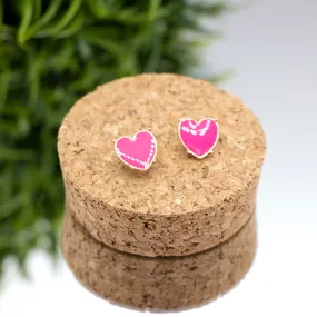 Enamel Heart Studs