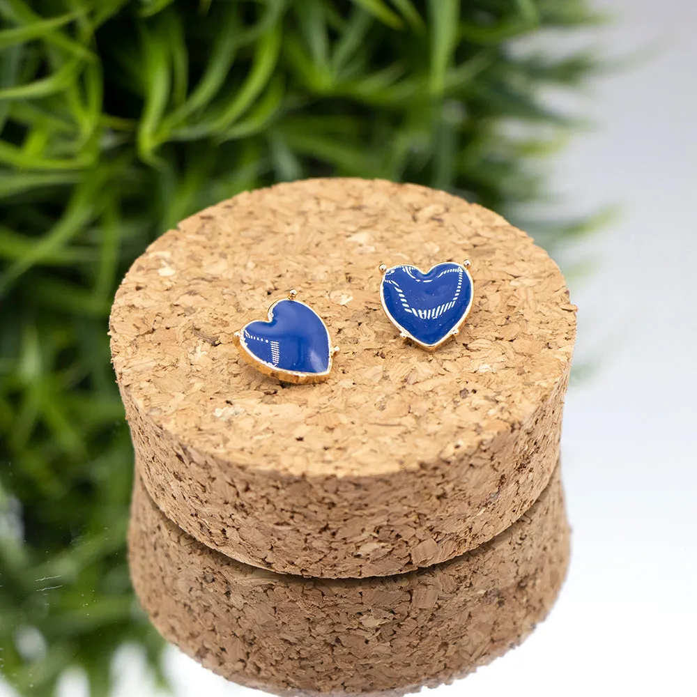 Enamel Heart Studs