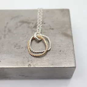 Entwined Collection:  Entwined Gold & Silver Pendant Necklace - Short