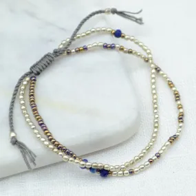 Eternity Lapis Lazuli Beaded Bracelet