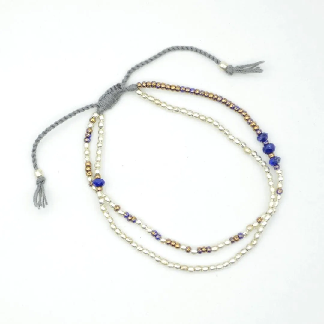 Eternity Lapis Lazuli Beaded Bracelet