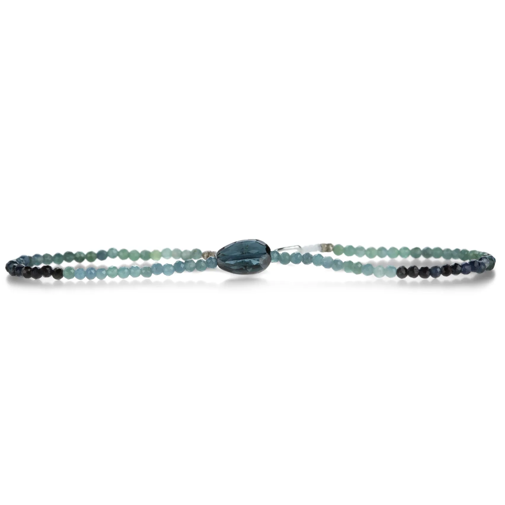 Faceted Blue Tourmaline Beaded Bracelet