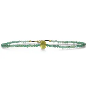 Faceted Emerald and 18k Bead Bracelet