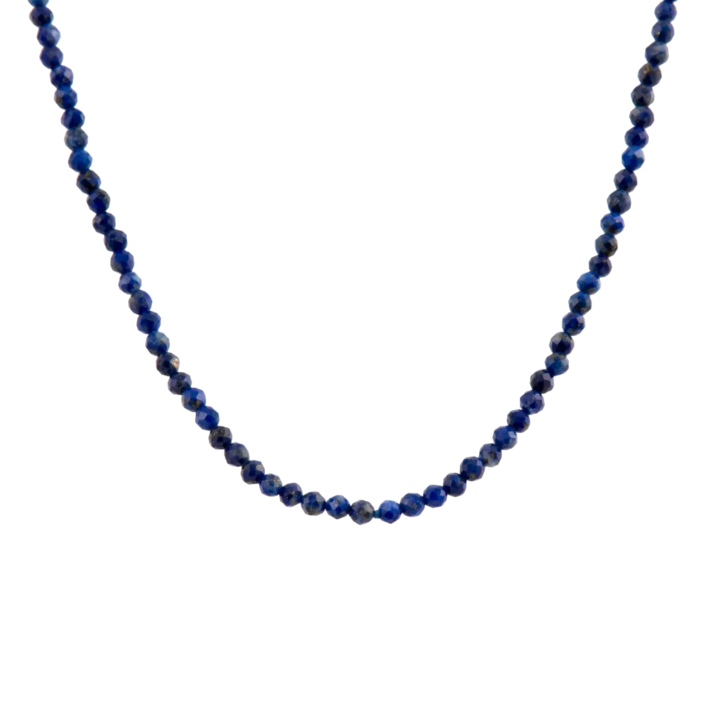 Faceted Lapis Beaded Necklace