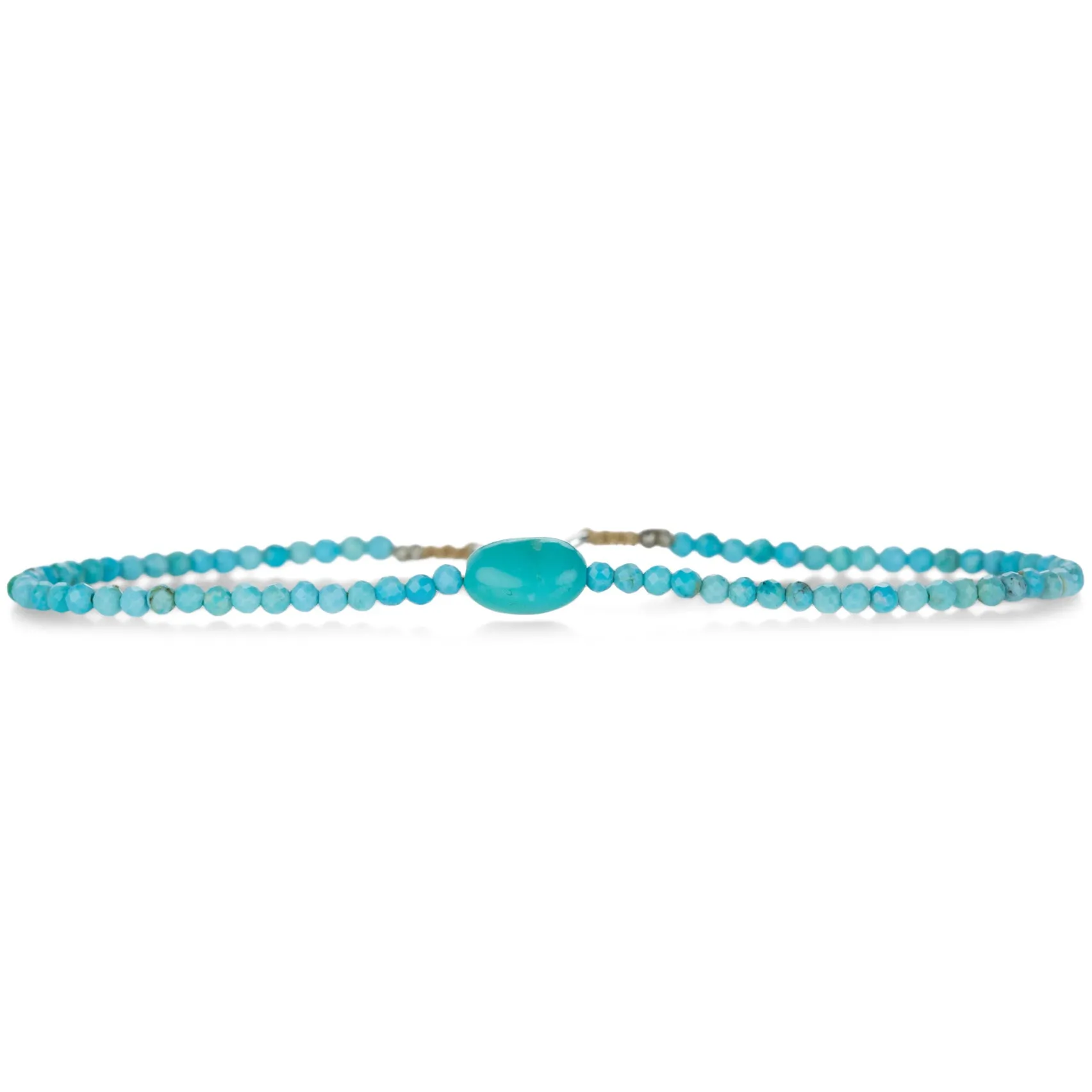 Faceted Turquoise Bead Bracelet