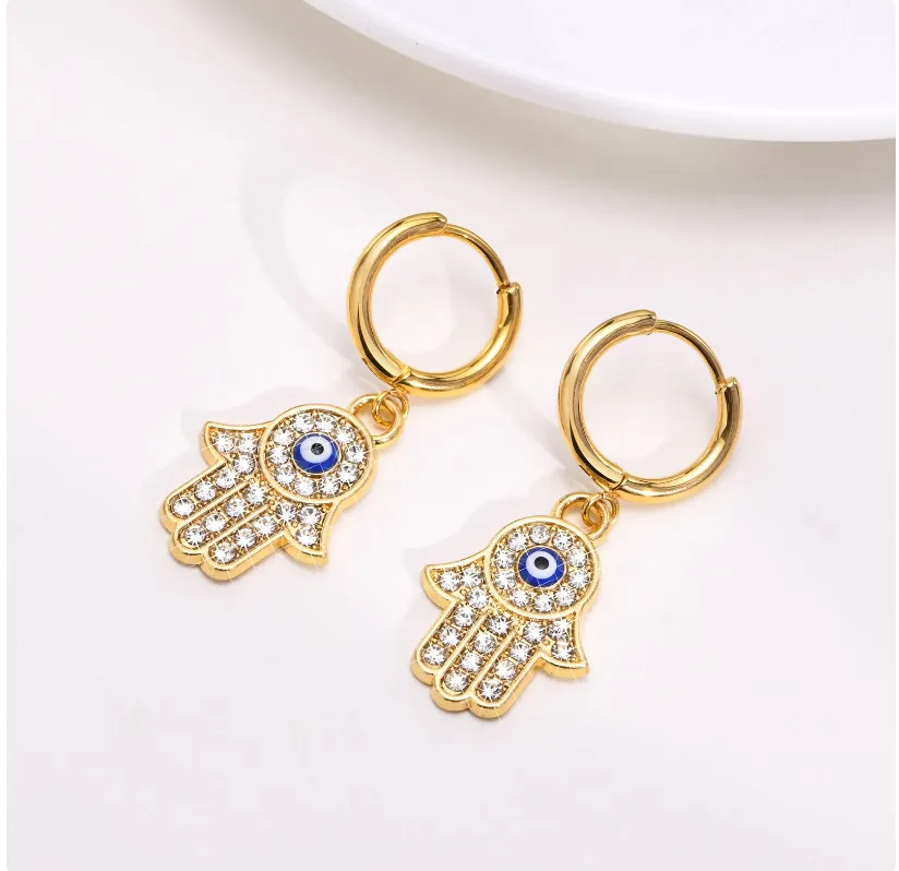 FATIMA HAND HOOP EARRINGS