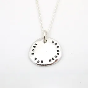 Freeform Fine Silver Solid Circle Pendant Personalized Necklace