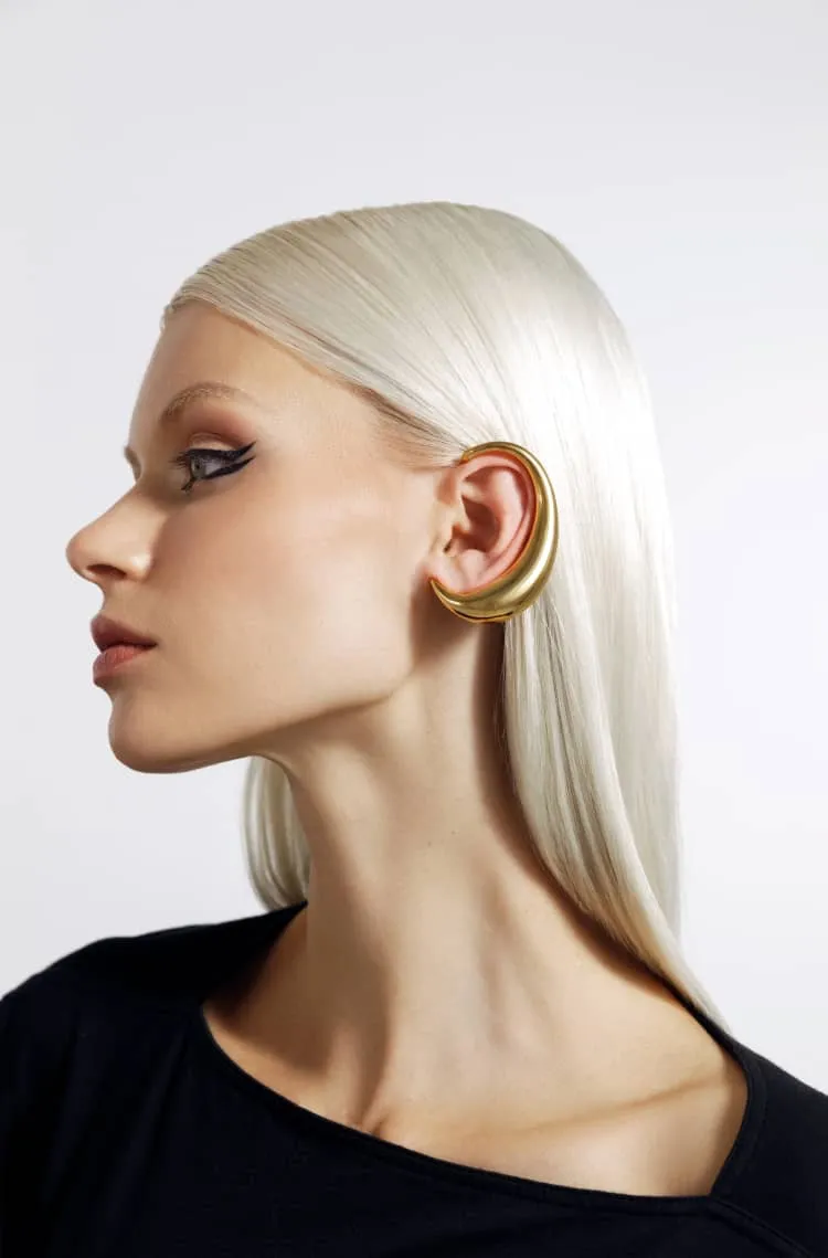 full ear earring in gold