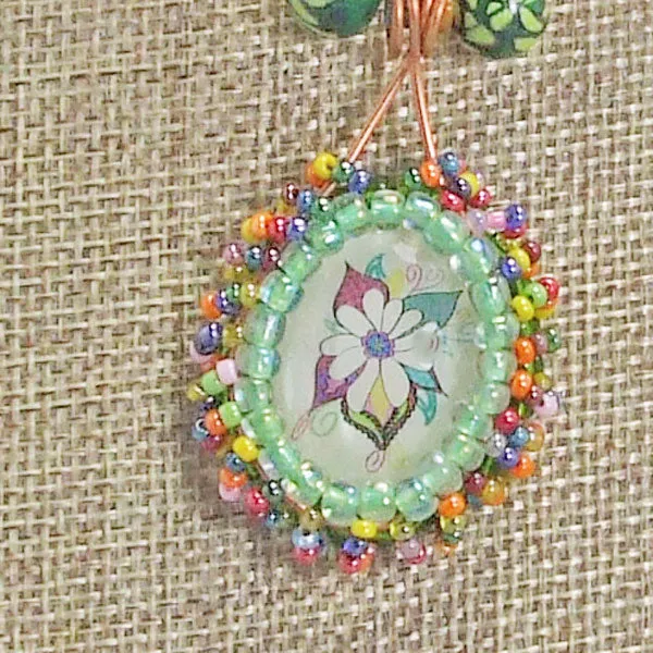 Gabina Beaded Butterfly Cameo Pendant Necklace