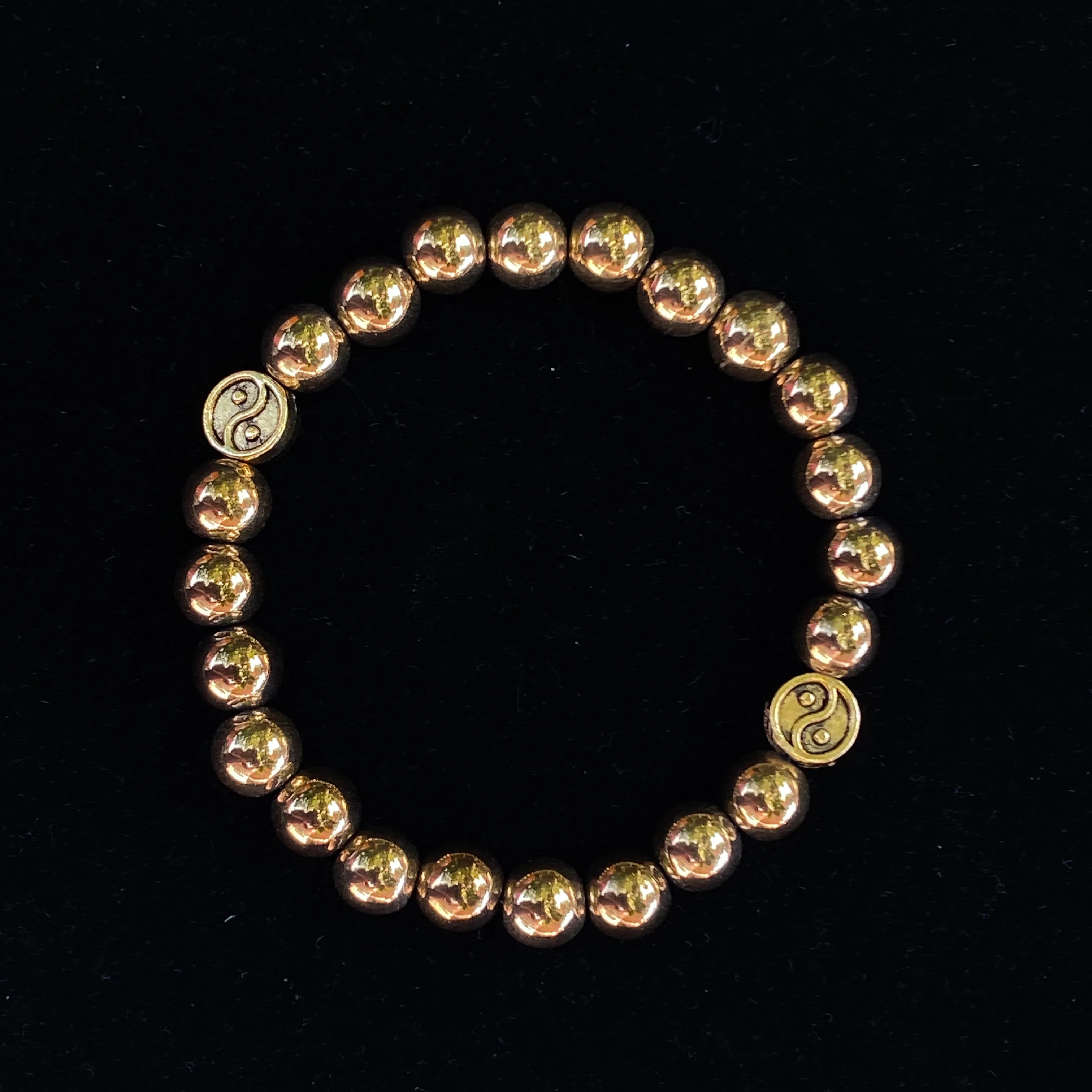 Gold Hematite gemstone Yin Yang Bracelet