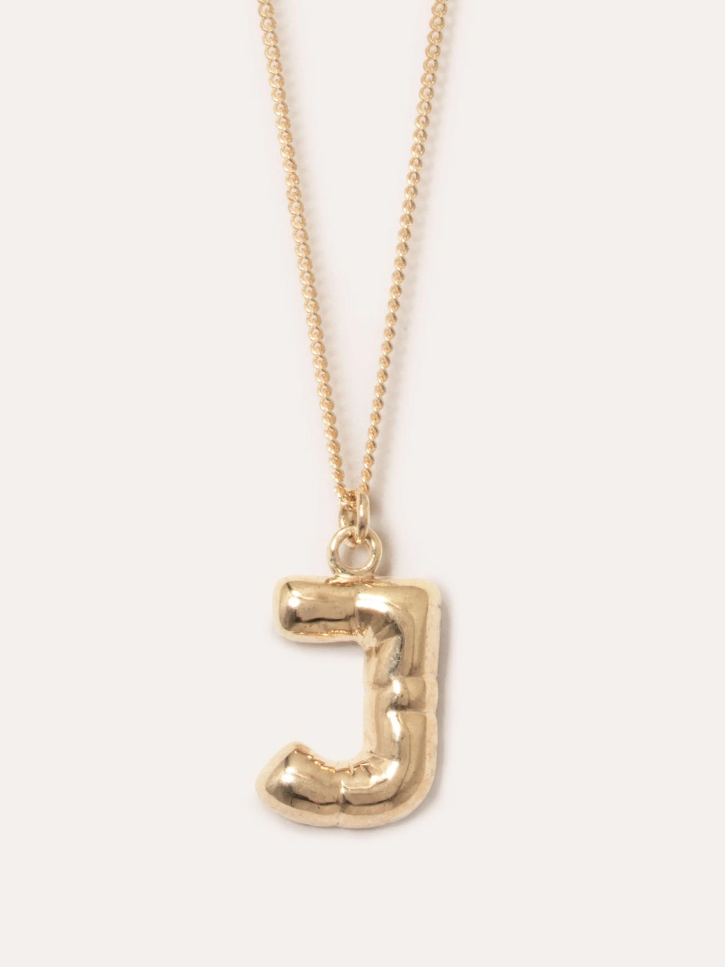 Gold Plated J Pendant with Chain