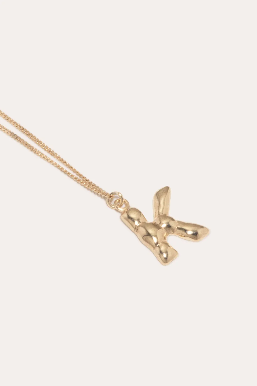 Gold Plated K Pendant with Chain