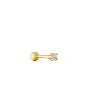 Gold Sparkle Barbell Single Earring