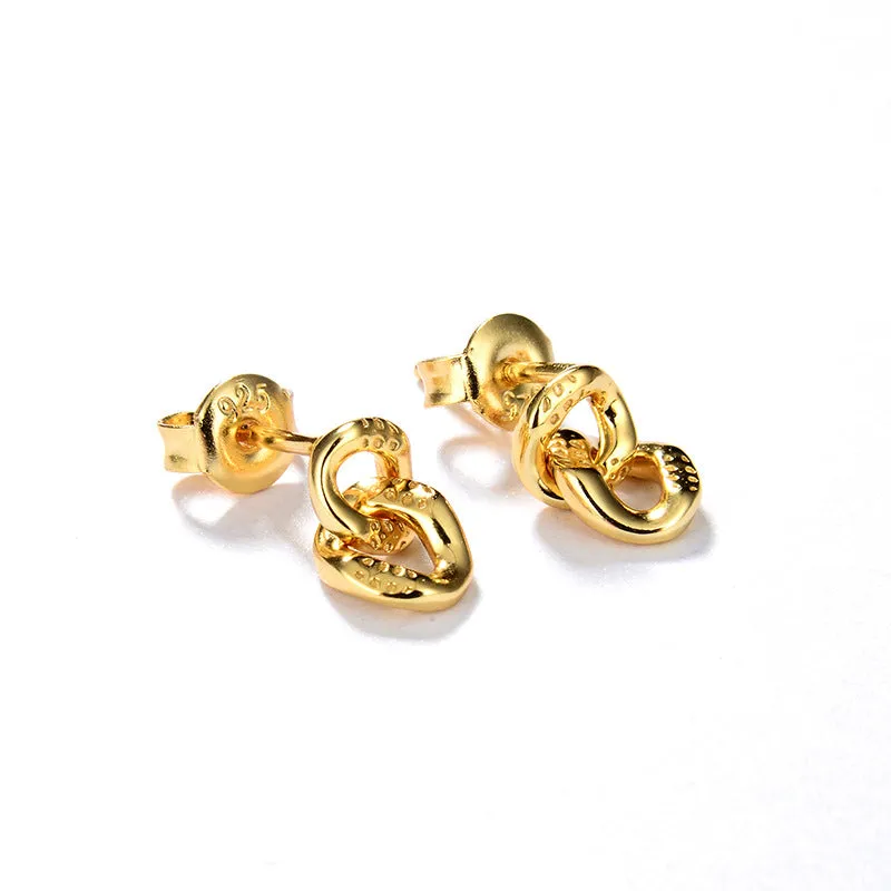 Gold Twisted Earrings