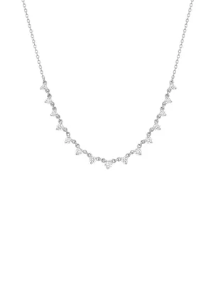 Graduated Diamond Layering Necklace 14K