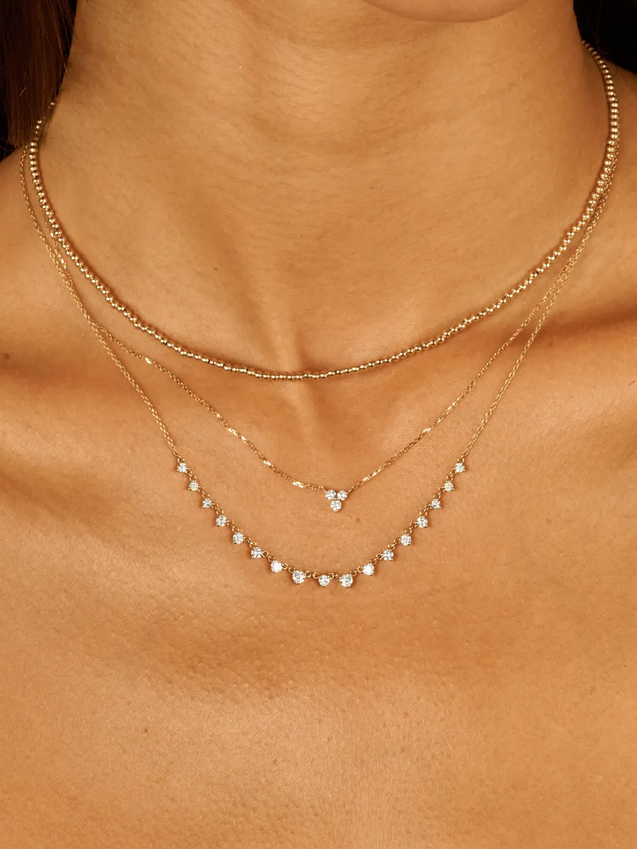 Graduated Diamond Layering Necklace 14K