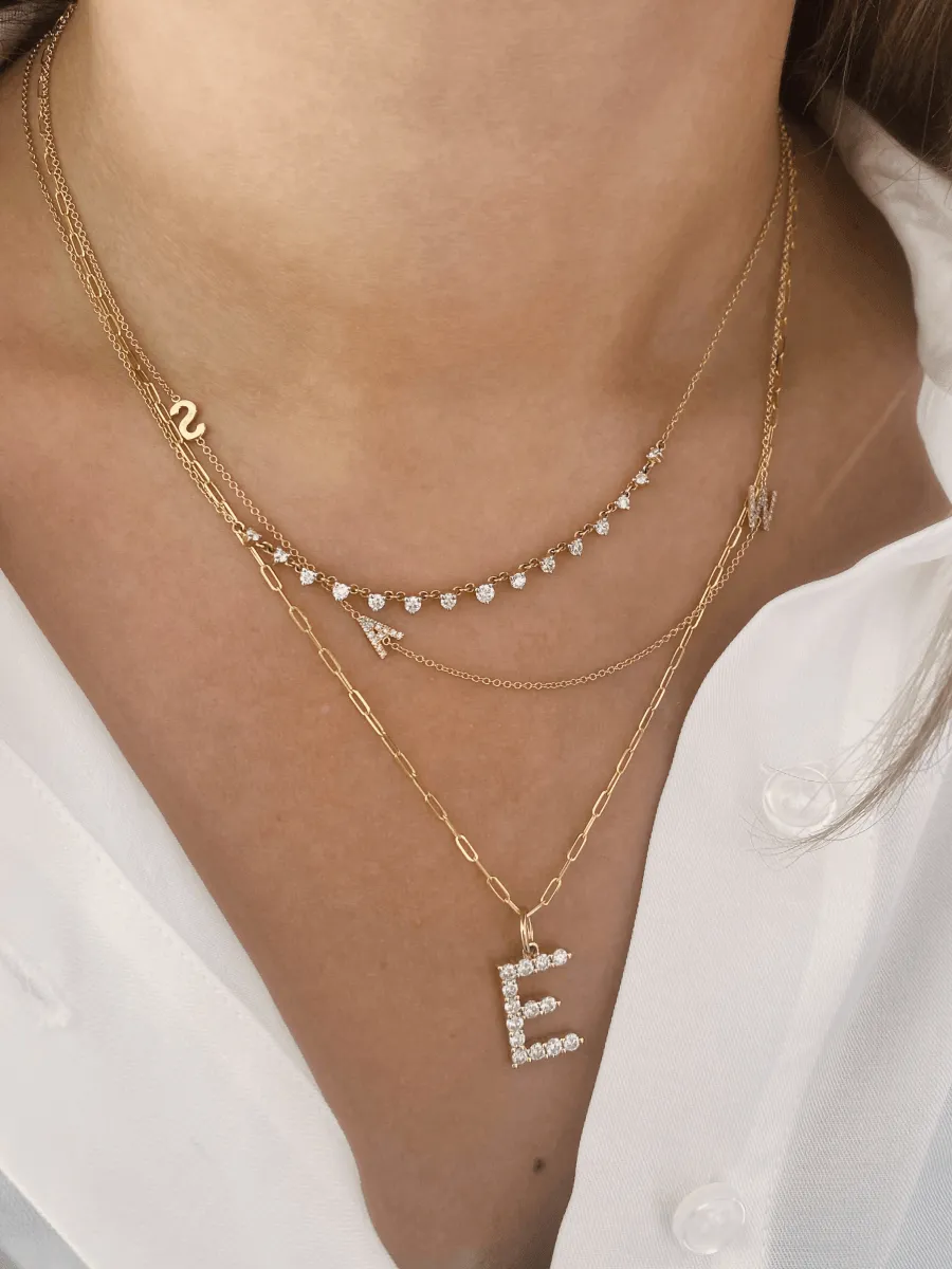 Graduated Diamond Layering Necklace 14K