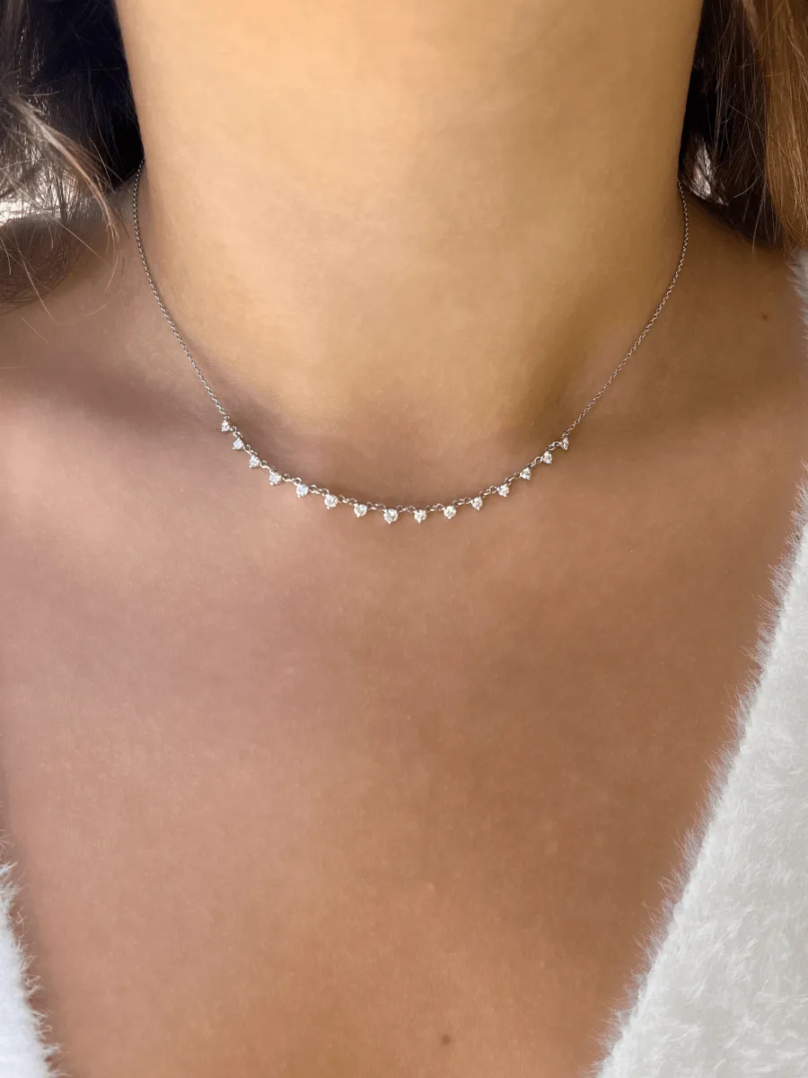 Graduated Diamond Layering Necklace 14K