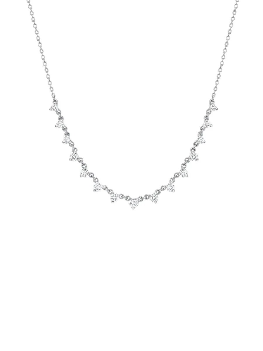 Graduated Diamond Layering Necklace 14K