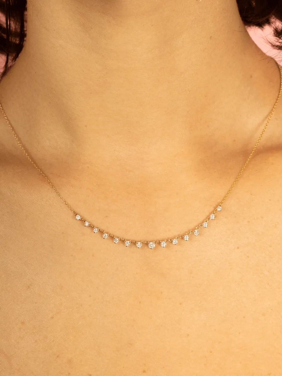 Graduated Diamond Layering Necklace 14K