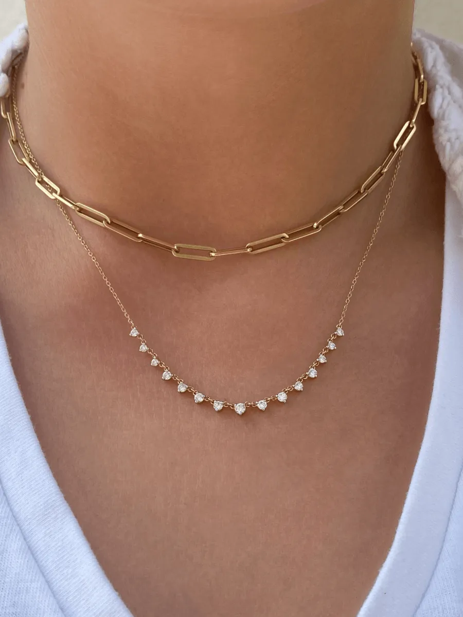 Graduated Diamond Layering Necklace 14K