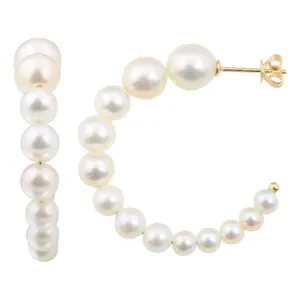 Graduated Pearl Hoops