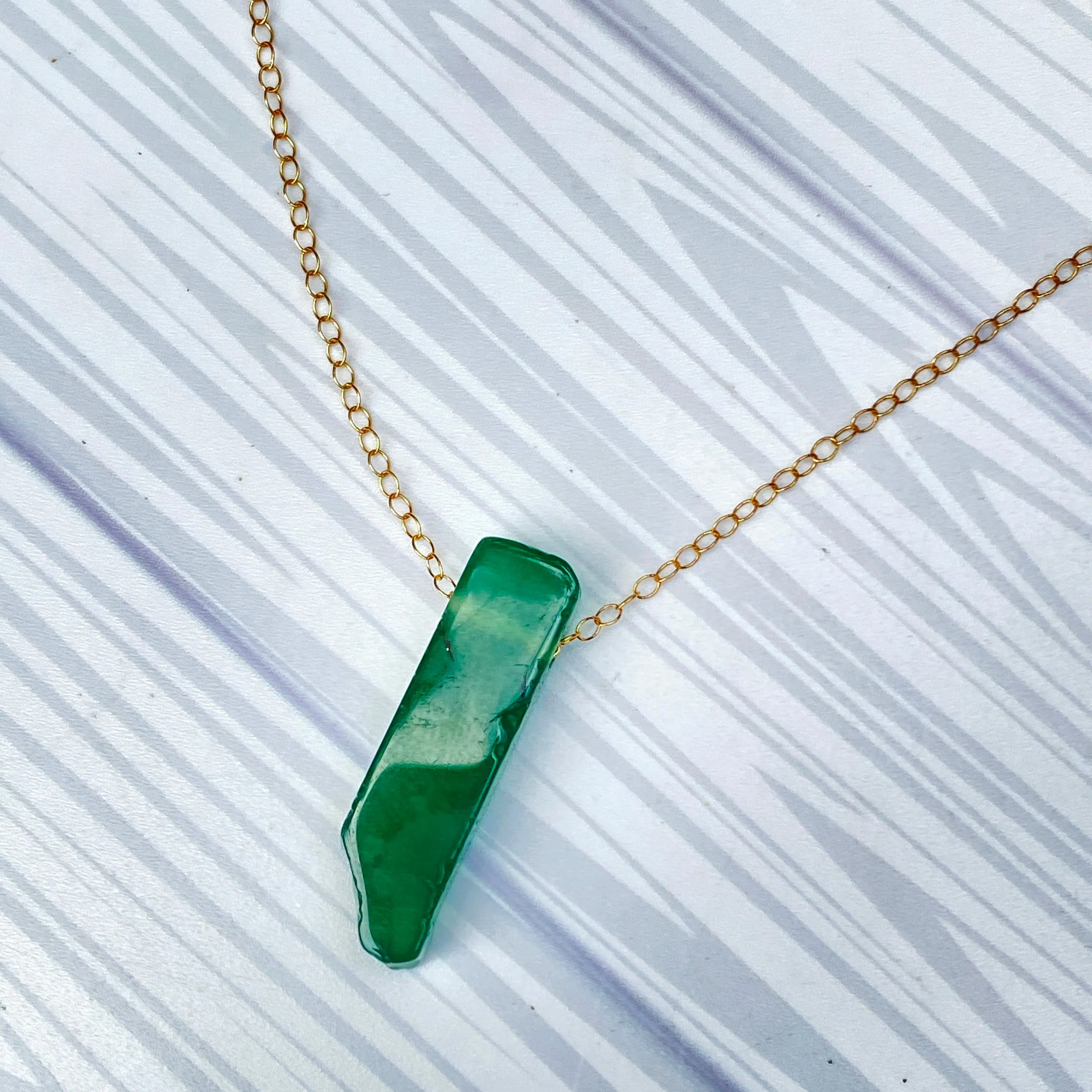 Green Agate Gemstone Necklace