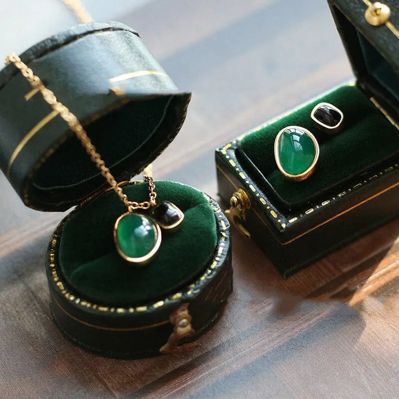 Green Black Gothic Jewelry Set